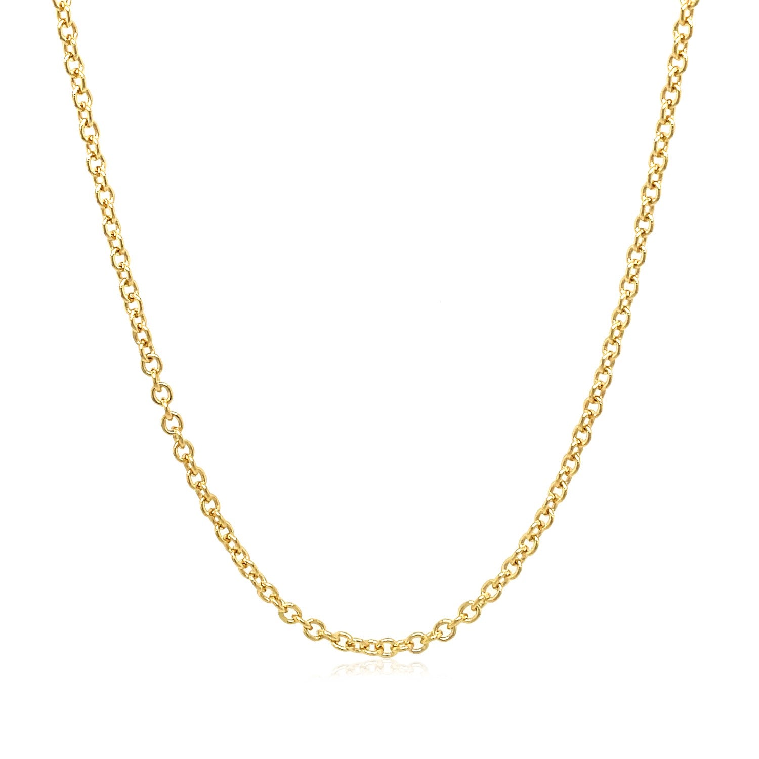 14k Yellow Gold Round Cable Link Chain (1.90 mm)