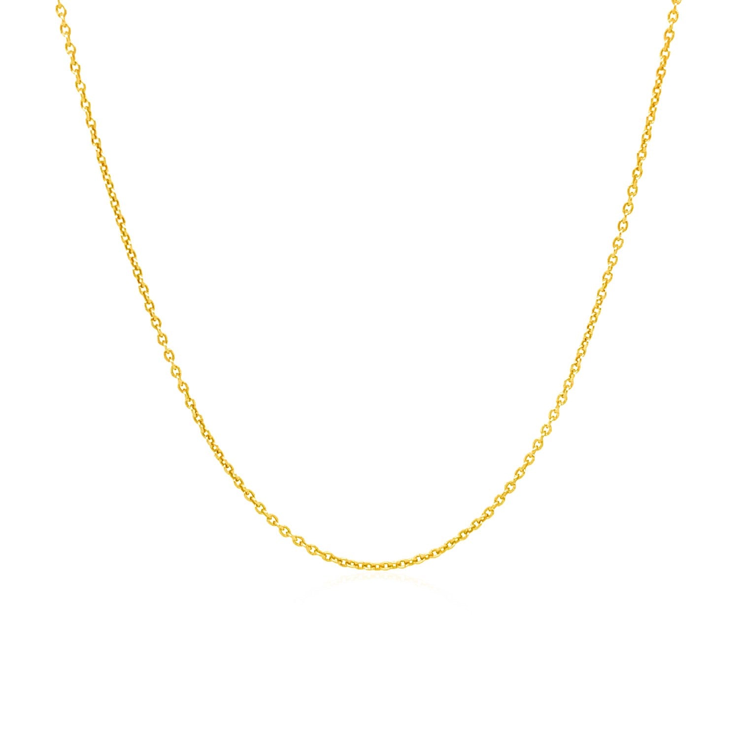 14k Yellow Gold Round Cable Link Chain (1.1 mm) - Lindove