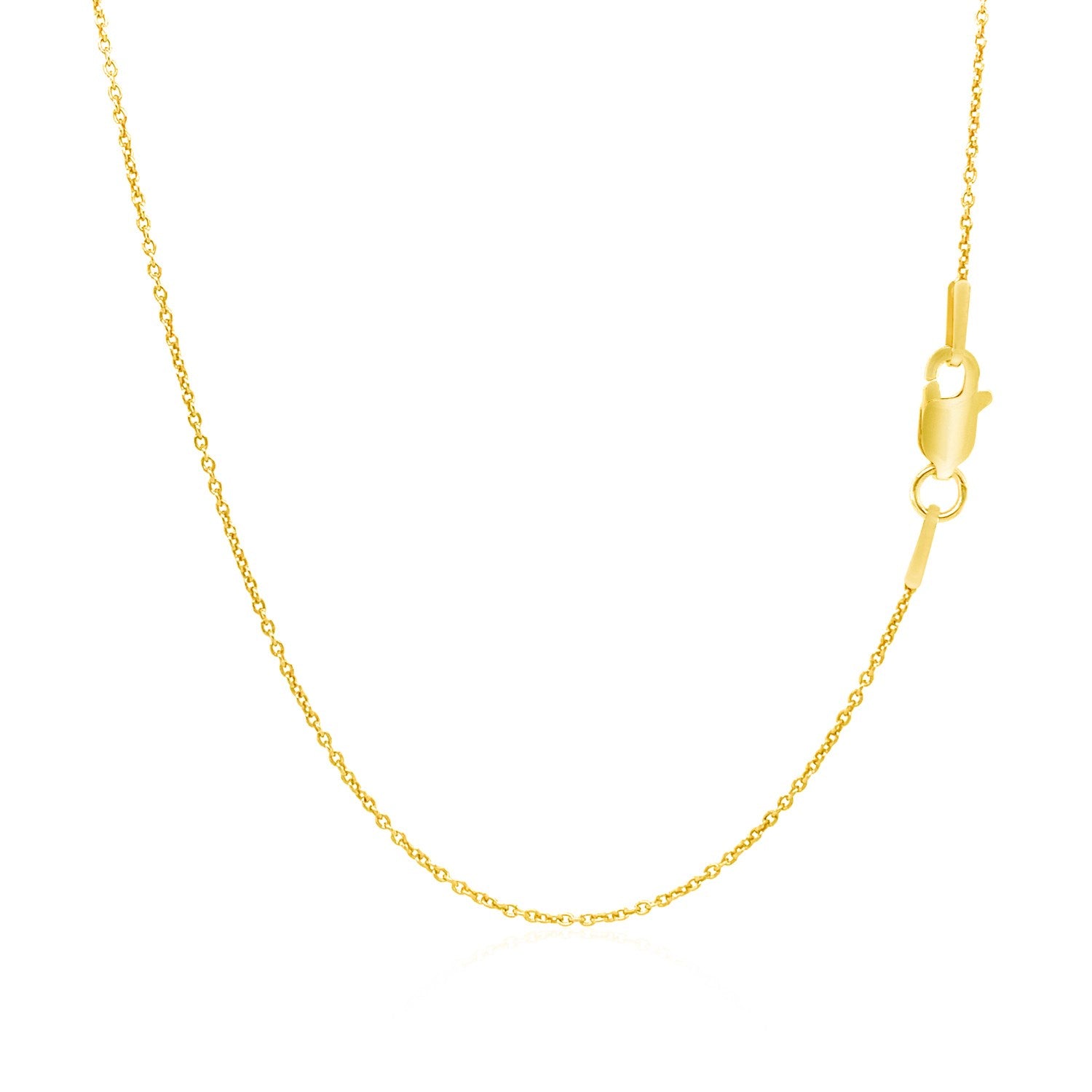 14k Yellow Gold Round Cable Link Chain (1.1 mm) - Lindove