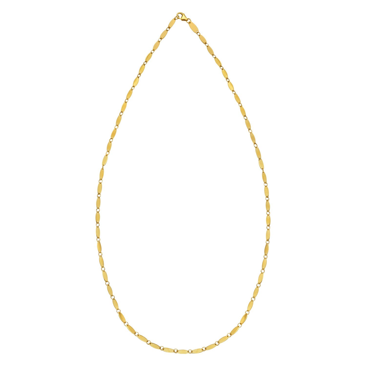 14K Yellow Gold Flat Pebble Link Necklace (2.50 mm)