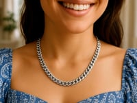 Sterling Silver Rhodium Plated Miami Cuban Chain (7.00 mm)