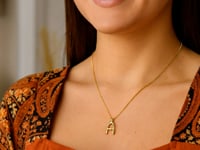 14K Yellow Gold Helium Initial Pendant